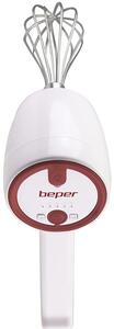 Mixer de mana cu acumulator Beper P102SBA007, 20 W, Fara fir, USB incarcare, 5 viteze, Alb/Rosu