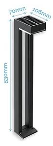 Viking - Set de 2 lămpi solare LED, 1W, 3,7V, IP44, 3000K, 2000 mAh