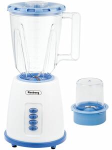 Blender cu rasnita Rosberg R51162B, 500W, 2 viteze +Pulse, Albastru/Alb