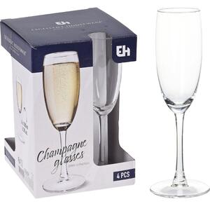 Set 4 pahare cu picior pentru șampanie 180ml