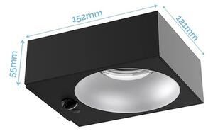 Viking - Aplica de perete solară LED cu senzor, reglabilă, 2W/3,7V, IP65, 4000K