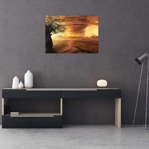 Tablou cu norii portocalii (70x50 cm)