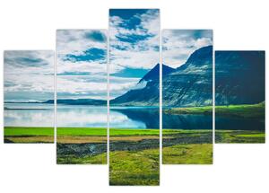 Tablou cu lac și munți (150x105 cm)