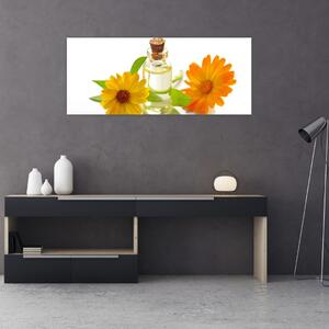 Tablou cu ulei de flori (120x50 cm)