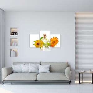 Tablou cu ulei de flori (90x60 cm)