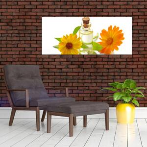 Tablou cu ulei de flori (120x50 cm)