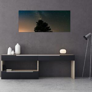 Tablou cu cerul nocturn și copaci (120x50 cm)