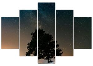 Tablou cu cerul nocturn și copaci (150x105 cm)