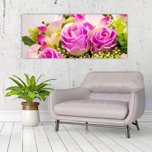Tablou cu trandafiri (120x50 cm)