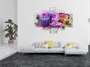 Tablou cu orhidee și lumănări (150x105 cm)