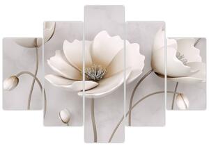 Tablou cu florile albe (150x105 cm)