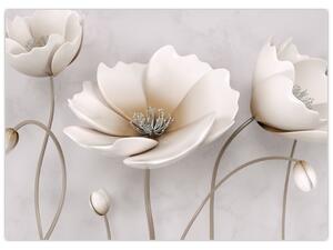 Tablou cu florile albe (70x50 cm)