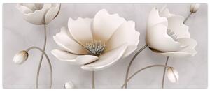 Tablou cu florile albe (120x50 cm)