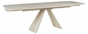 Masa extensibila CORVUS, bej cu efect de piatra travertin, ceramica/me