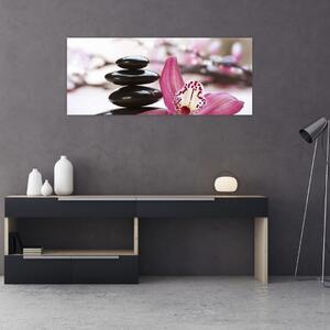 Tablou cupietre pentru masaj și orhidee (120x50 cm)