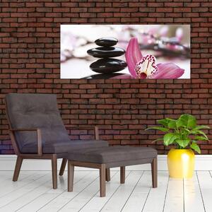 Tablou cupietre pentru masaj și orhidee (120x50 cm)