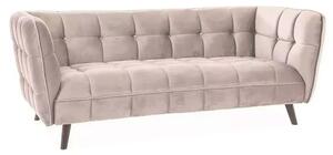 Canapea CASTELLO 3, bej/wenge, stofa catifelata/lemn/PAL, 200x85x78 cm