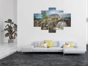 Tablou cu cascadele și munți (150x105 cm)