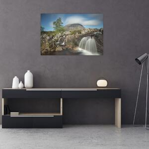 Tablou cu cascadele și munți (90x60 cm)