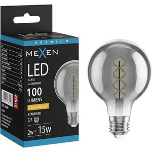 Mexen Vintis, Bec LED cu filament E27, G80, 2 W, fumuriu 2200K, fumuriu, L165-E27-0222-70