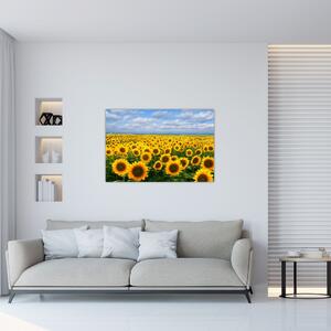 Tablou cu lan de floarea soarelui (90x60 cm)