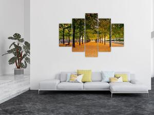 Tablou cu alee cu copaci în toamnă (150x105 cm)
