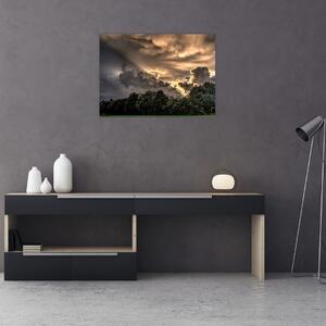 Tablou cu nori și pădure (70x50 cm)