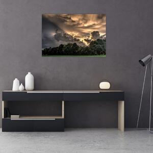Tablou cu nori și pădure (90x60 cm)