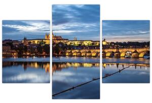 Tablou cu palatul din Praga și podul lui Carol (90x60 cm)