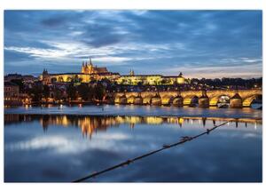 Tablou cu palatul din Praga și podul lui Carol (90x60 cm)