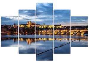 Tablou cu palatul din Praga și podul lui Carol (150x105 cm)