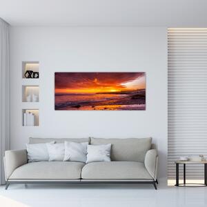 Tablou cu apus de soare la mare (120x50 cm)