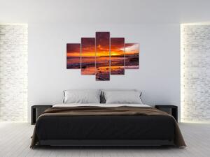 Tablou cu apus de soare la mare (150x105 cm)