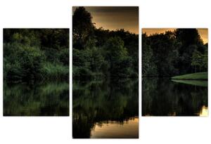Tablou cu lac în pădure (90x60 cm)