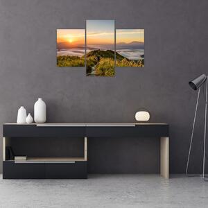 Tablou cu munți în apus de soare (90x60 cm)