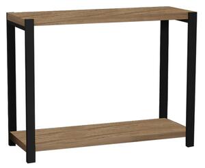 Raft Lerf stejar melaminat metal negru 45x17x35 cm