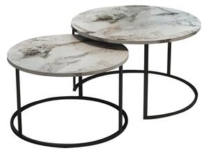 Set 2 masute de cafea Solme Pako World Alb 75x75x45 cm