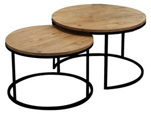Set 2 masute de cafea Solme Pako World Natural 75x75x45 cm