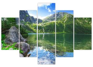Tablou cu lac în munții Tatra (150x105 cm)