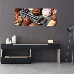 Tablou cu ciocolată și chei (120x50 cm)