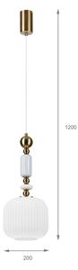Lustră suspendată pe cablu ROYAL, 1xE27/15W/230V, auriu/alb