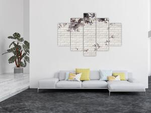 Tablou cu perete și buchet (150x105 cm)