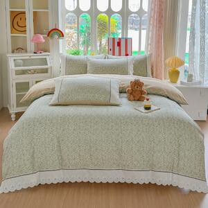 Lenjerie de pat bumbac 100%, 4 piese, floral vernil, BCP409