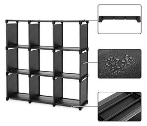 Raft cu 9 cuburi, Songmics, Negru, 110x30x110 cm