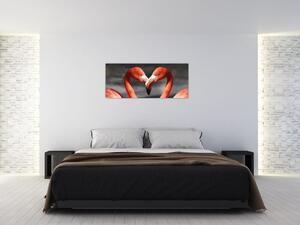 Tablou cu doi flamengo îndrăgostiți (120x50 cm)