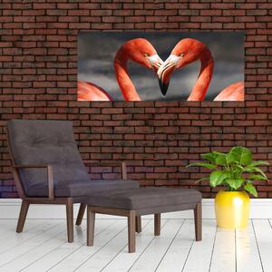 Tablou cu doi flamengo îndrăgostiți (120x50 cm)