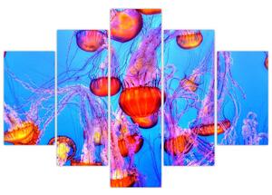 Tablou cu meduse în mare (150x105 cm)