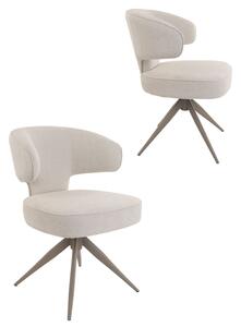 Scaun de dining pivotant Nami, bej deschis/cașmir