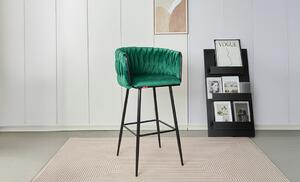 Scaun Bar KJC365 Verde cu Picioare Negre