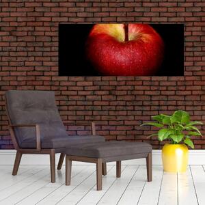Tablou cu măr pe fundal negru (120x50 cm)
